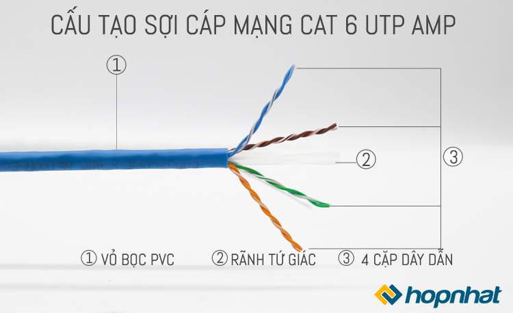Dây cáp mạng Cat6 UTP chính hãng