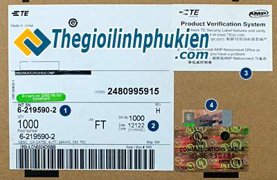 Mẫu tem LT cho cáp Cat5e - part number: 6-219590-2