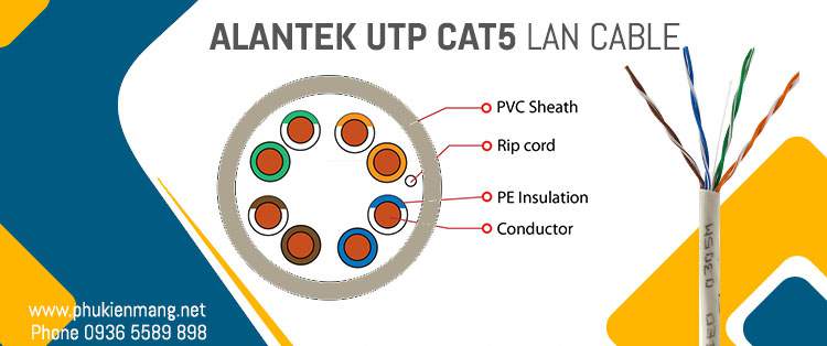 Dây cáp mạng Alantek Cat5e UTP