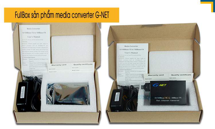 Mở hộp Converter quang G-NET