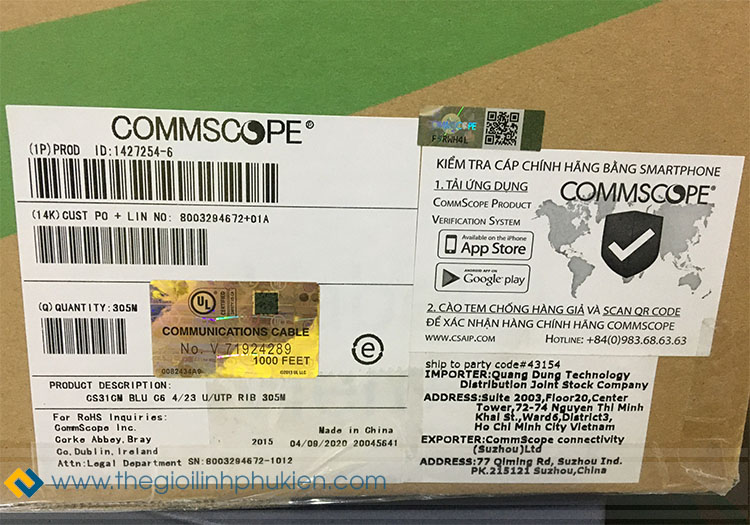 cáp mạng COMMSCOPE AMP CAT6